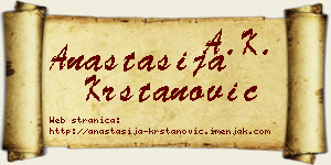 Anastasija Krstanović vizit kartica